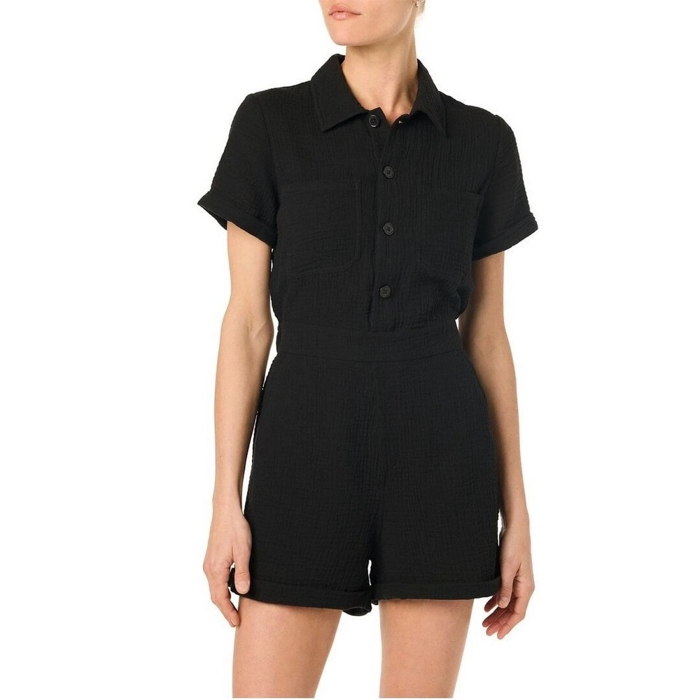 Joe's Jeans NWOT Black Cotton Gauze Romper Womens Size XS Short Sleeve Jumpsuit
